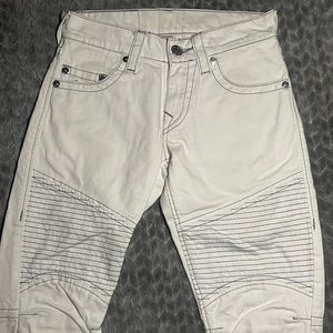 True Religion Jeans White Moto Skinny Fit 27